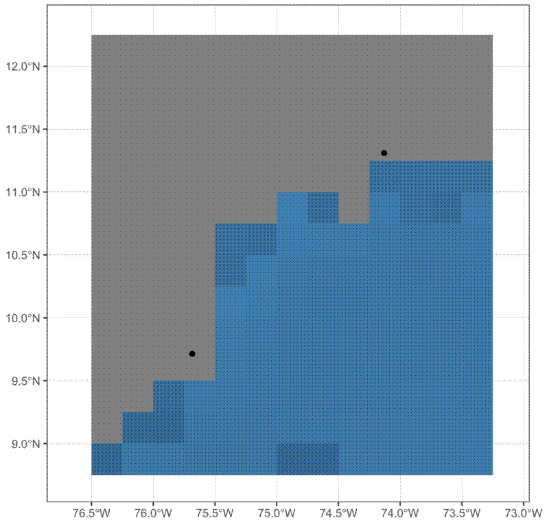 A map illustrating the coarse pixel issue.