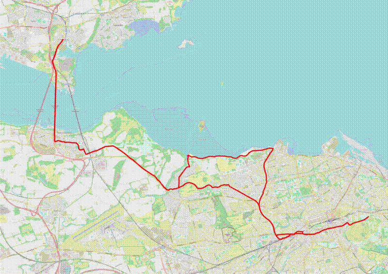 Map of the Inverkeithing route.