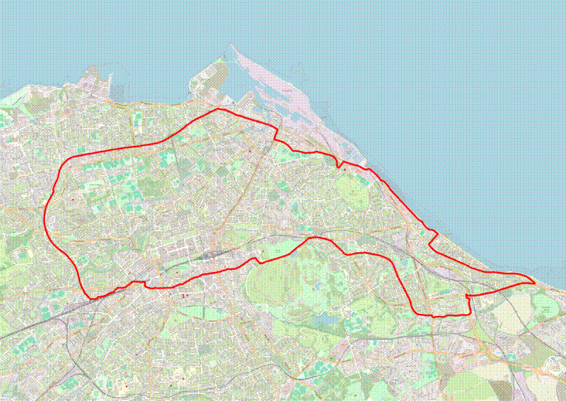 Map of the Portobello and Roseburn Path route.