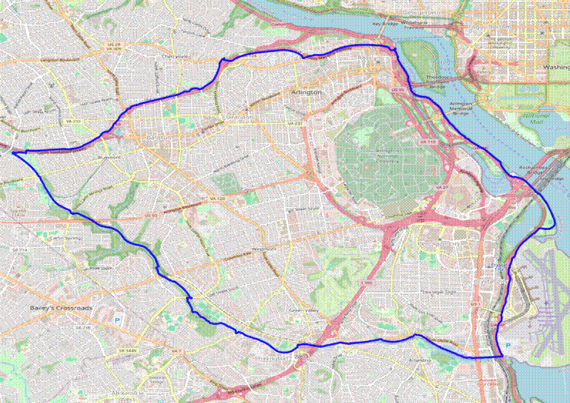 Map of the Arlington Loop route. Map of the Arlington Loop route.